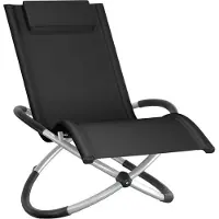 TecTake Outdoor schommelstoel - Opvouwbaar - Weerbestendige ligstoel - Relaxligstoel - Draagvermogen tot 150 kg - Ergonomische relaxstoel - Tuinmeubilair - Balkon of terras - Diverse kleuren - Zwart