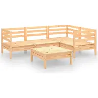 vidaXL 5-delige Loungeset massief grenenhout
