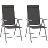 vidaXL Tuinstoelen 2 st inklapbaar textileen zwart