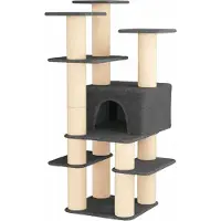 vidaXL Kattentoren met sisal krabpalen Donkergrijs 161 cm