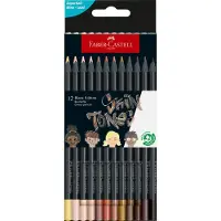 Faber-Castell Black Edition kleurpotloden - 12 stuks - huidskleuren