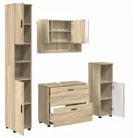 vidaXL Badkamermeubel Set 4 st Sonoma Eik 35 x 30 x 192 cm