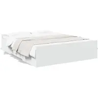 vidaXL Bedframe met lades bewerkt hout wit 150x200 cm