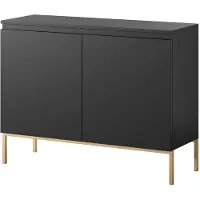 Selsey Dressoir Kate 2 deurs | Design spaanplaat zwart 100x77x35 cm dressoirs | NADUVI