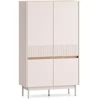 Selsey Dunea – Highboard 4-deurs, Kasjmier grijs/eikenlook, 92 cm
