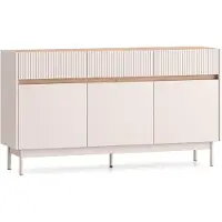 Selsey Dunea – Dressoir 3-deurs met 3 laden, Kasjmier grijs/eikenlook, 154 cm