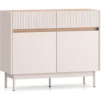 Selsey Dunea – Dressoir 2-deurs met 2 laden, Kasjmier grijs/eikenlook, 104 cm
