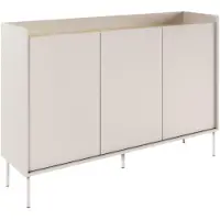 Selsey Tovi - Dressoir met 3 deuren, 140 cm, Cashmeregrijs / Eikenhoutlook