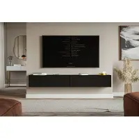 Selsey TV-meubel Vesper zwevend 200 cm | mdf zwart 201.60000610351562x28.5x31.600000381469727 cm tv-meubels | NADUVI