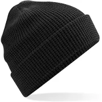 Beechfield ORGANIC COTTON WAFFLE BEANIE Black - BF052N