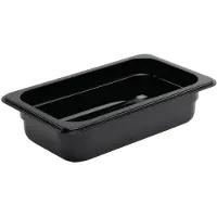 Vogue Plastic Gastronorm bak 1/4 GN | zwart | 3 Formaten
