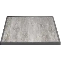 Bolero Tafelblad van Gehard Glas met Houtnerfeffect voor Buiten Grijze Rand 700 Mm - FU515