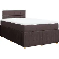 vidaXL Boxspring met matras stof donkerbruin 120x190 cm
