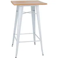 Bolero Bistro Bartafel met Houten Blad Wit (enkel) - FB597