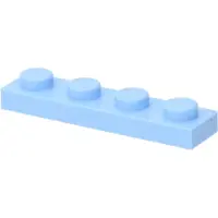 LEGO : 50 stuks platte steentjes 1x4 in een zeer lichtblauw