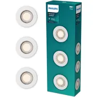 Philips Led inbouwspot | Rond | Wit | Ø 68 mm | GU10 fitting | IP20 | 3 stuks