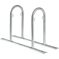 Baumarktplus Fietsenrek 140 x 88 cm thermisch verzinkt staal Ø 50 mm grijs vrijstaande Fietsenrek Parker type U