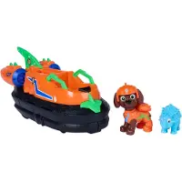 Paw Patrol - De Dino Film - Zuma Dino Rescue-hovercraft met uitschuifbare reddingsklauw, verzamel 2 actiefiguren en een voertuig