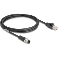 DeLOCK M12 4-pins D-gecodeerd (m) - RJ45 (m) industriële netwerkkabel | CAT5e | PVC | 2 meter