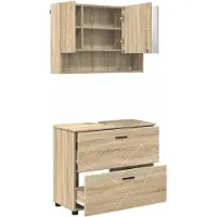 vidaXL Badkamermeubel Set 2 st Sonoma Eik 76,5 x 35 x 64 cm