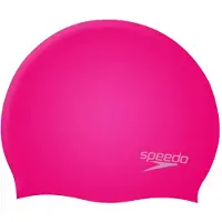 Speedo Plain Moulded Silicone Junior Badmuts Kinderen - Zwemmuts Kind - 100% Silicone - Beschermt tegen Chloor - Ergonomisch 3D Design - Trekt niet aan het Haar - Roze - One size