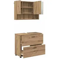 vidaXL Badkamermeubel Set 2 st Artisan Eiken 76,5 x 35 x 64 cm