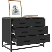 vidaXL Ladekast 70x41x56 cm bewerkt hout zwart