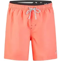 Happy Shorts Heren zwemshort dubbele waistband effen neon rood