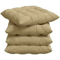 vidaXL Zitkussens 4 st Corduroy stof Grijs Groen 40 x 40 x 6 cm
