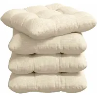 vidaXL Zitkussens 4 pcs Corduroy stof Crèmekleurig 45 x 45 cm