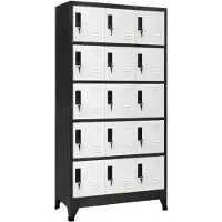 vidaXL Lockerkast 90x40x180 cm staal antracietkleurig en wit