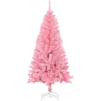 vidaXL Kunstkerstboom met standaard 120 cm PVC roze