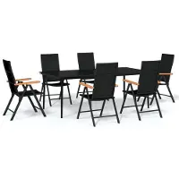 vidaXL 7-delige Tuinset zwart