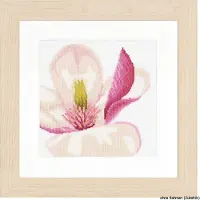 Lanarte Borduurpakket - Borduurset - Borduurpakket volwassenen - Telpakket kit - 20 x 20cm - Magnolia bloem - PN-0008305