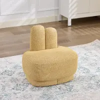OKWISH Hocker 45 X 35 X 32 Cm - Schattige Poef Met Konijnenvorm - Extra Zitplek En Voetenbank - Stof - Geel