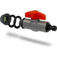 Famanu – Aftapkraan voor regenton met filter - 3/4 inch waterkraan - compatibel met gangbare snelkoppeling - kraan met afsluitfunctie voor regenton en waterreservoir - regentondoorvoer (grijs)