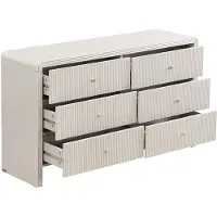 Vente-unique Ladekast 6 laden - MDF - Beige en goud - MIRENALO