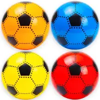 Eurobatt Voetbal - Bal - Plastic - 23 cm - 4 stuks - Opgepompt - Blauw, Rood, Geel, Oranje - Voor binnen & buiten - Kinderen - Jongens en Meisjes - Spel & Sport - Speelbal