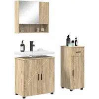 vidaXL Badkamermeubel Set 3 st Sonoma Eik 61 x 35 x 64 cm