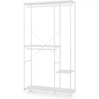 En.casa Open kledingkast Verdfjorg met 3 kledingroedes 3 planken 200x110x40 cm wit []