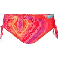 Lingadore Bikinibroek 'Beach Vibes Only' donkerlila / koraal / perzik / oranjerood