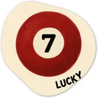 MuchoWow Organische wanddecoratie 60x60 cm - Organisch schilderij Cirkel - Zeven - Lucky - Rood - Muurdecoratie woonkamer - Kamer decoratie - Schilderijen - Muurcirkel aesthetic