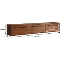 Idimex TECCA-lowboard van 180 cm, hangend, van massief hout – afwerking in kastanje
