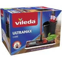 Vileda Ultramax Care Complete set - Vloerwisser mop met steel - Voor gevoelige vloeren - 100% gerecyclede microvezel