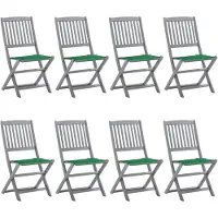 vidaXL Tuinstoelen 8 st inklapbaar met kussens massief acaciahout