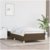 vidaXL Bedframe zonder matras 90x190 cm stof donkerbruin