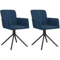 vidaXL Eetkamerstoelen draaibaar 2 st fluweel blauw