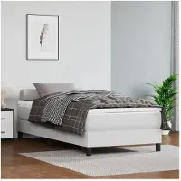 vidaXL Pocketveringmatras medium 90x190x20 cm kunstleer wit