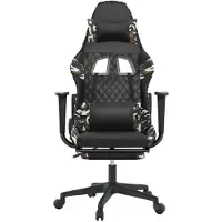 vidaXL Gamestoel met voetensteun kunstleer zwart en camouflage
