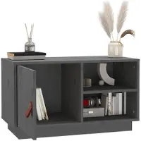 vidaXL Tv-meubel 70x34x40 cm massief grenenhout grijs